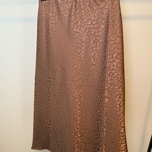 Miami Brown Animal Print Midi Skirt